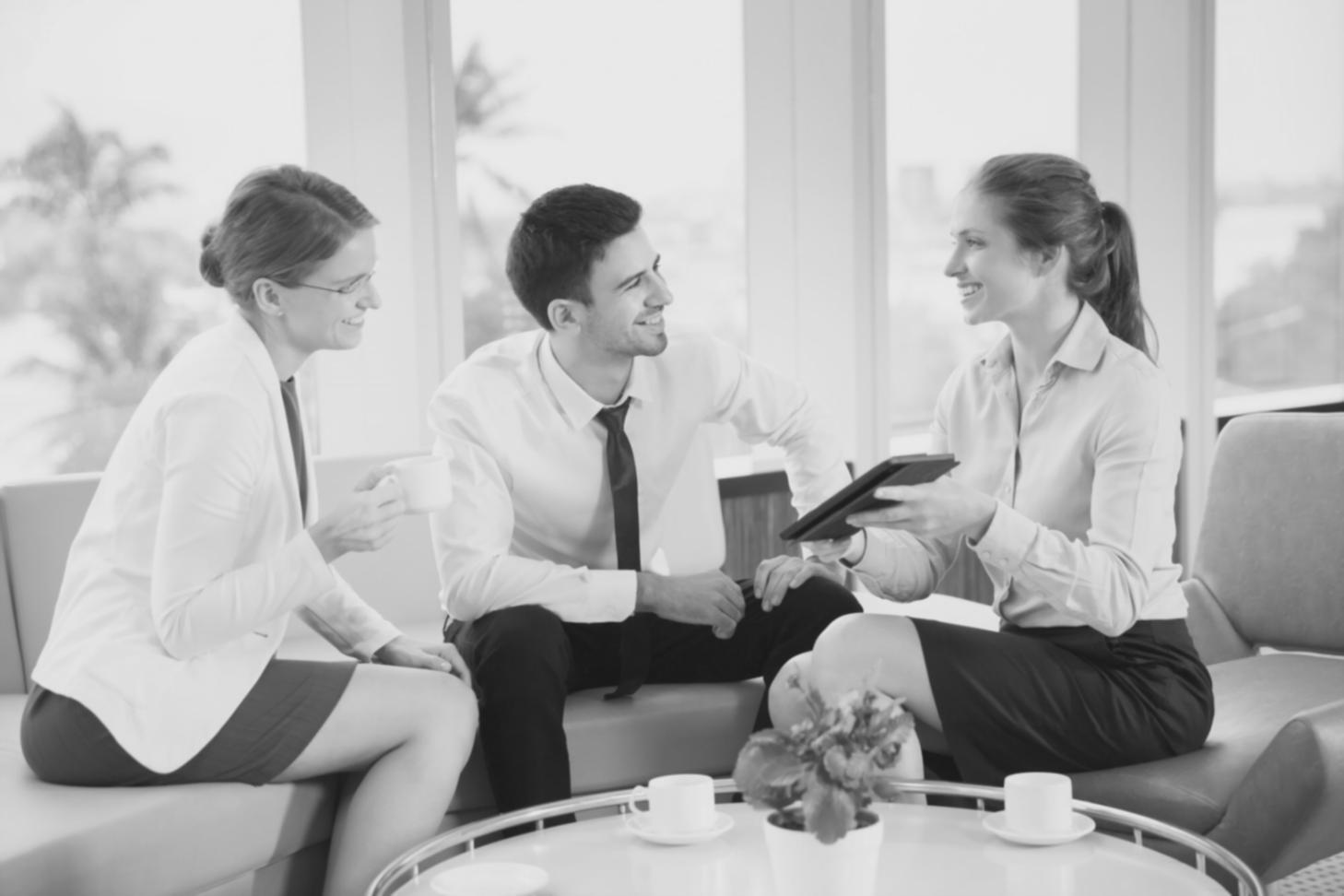 Financial analysis workspace with industry reports and data visualization